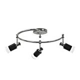 lot 676 image: Hampton Bay Midnite Collection 3-Light Chrome Black Directional Spiral LED Track Lighting