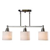 lot 679 image: Hampton Bay Oron Three Light Island Brushed Nickel Chandelier
