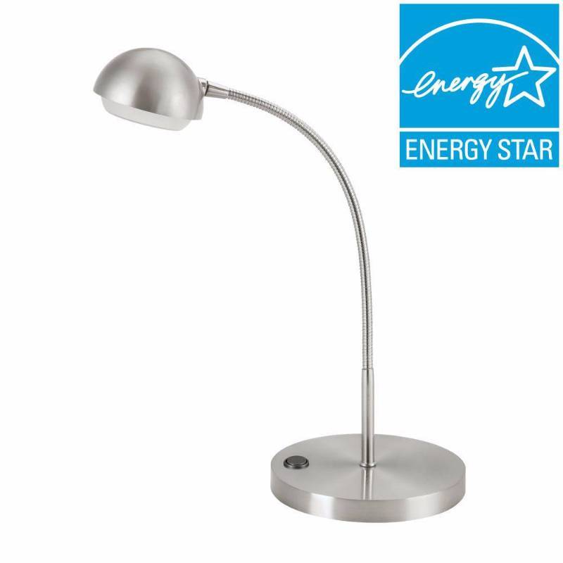 lot 767 image: Hampton Bay Lamps 18 in. Brushed Nickel LED Table Lamp 5A1600-SN