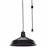 lot 788 image: Globe Electric 65151 Barn-Light Plug-in Pendant with 15 Cord, Matte Black Finish