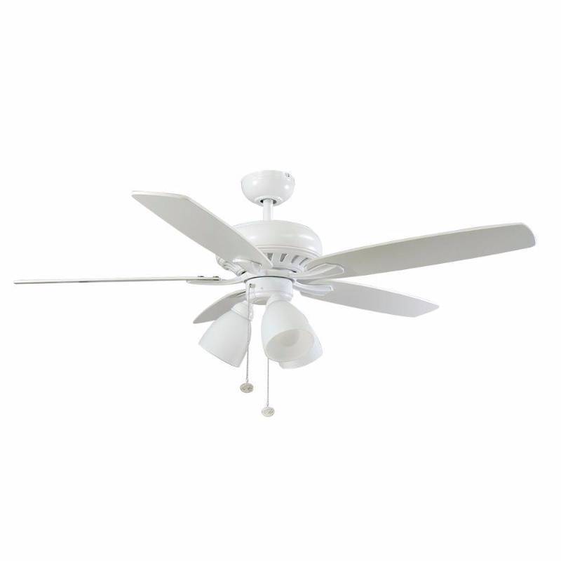 lot 834 image: Rockport 52 in. LED Matte White Ceiling Fan