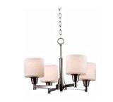 lot 844 image: Hampton Bay Oron 4-Light Brushed Steel Chandelier
