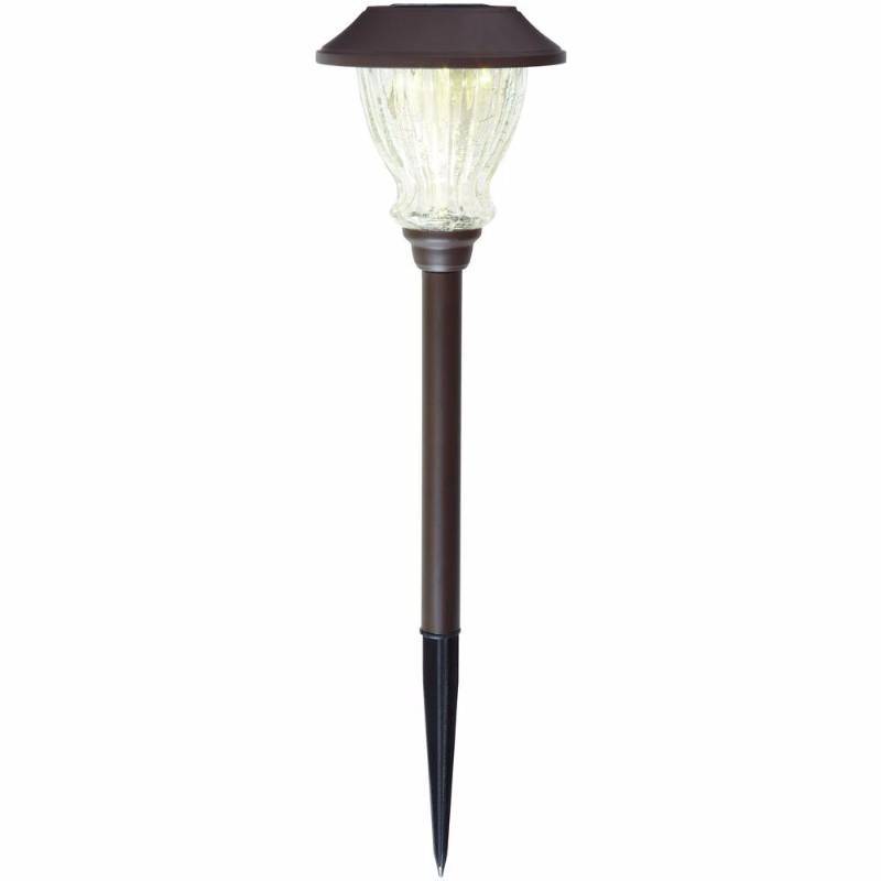 lot 851 image: Bronze Solar LED Crackle Glass Solar Outdoor Pathway Light (6-Pack)