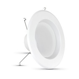 lot 854 image: 6-pack Feit Electric 5 & 6 In. White Trim Recessed Retrofit Baffle Led Light