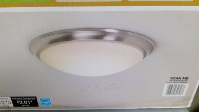 lot 860 image: Hampton Bay 13 in. Brushed Nickel LED Flushmount