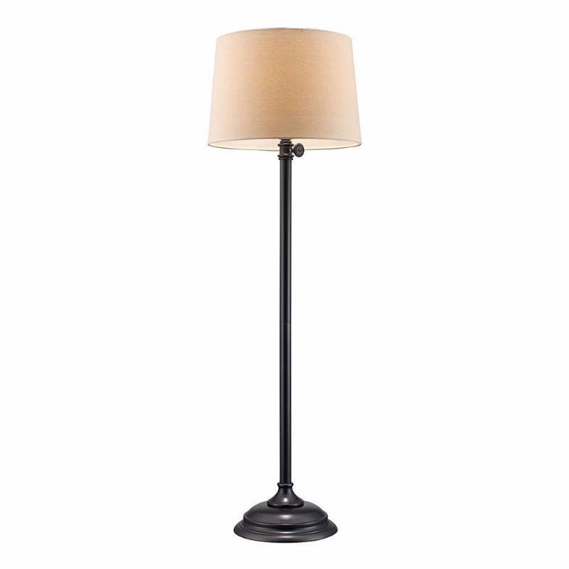 lot 866 image: 65 in. Adjustable Bronze Floor Lamp with Fabric Shade