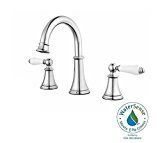 lot 875 image: Price Pfister Courant LF-049-COPC Polished Chrome 8 - 15 Widespread Lavatory Faucet with Porcelain Handles
