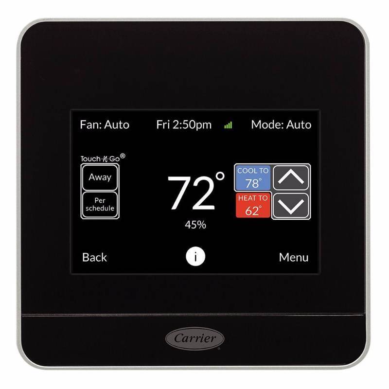 lot 919 image: Carrier Thermostats Cor 7-Day Programmable Wi-Fi Thermostat with Energy Reports Blacks 21026670