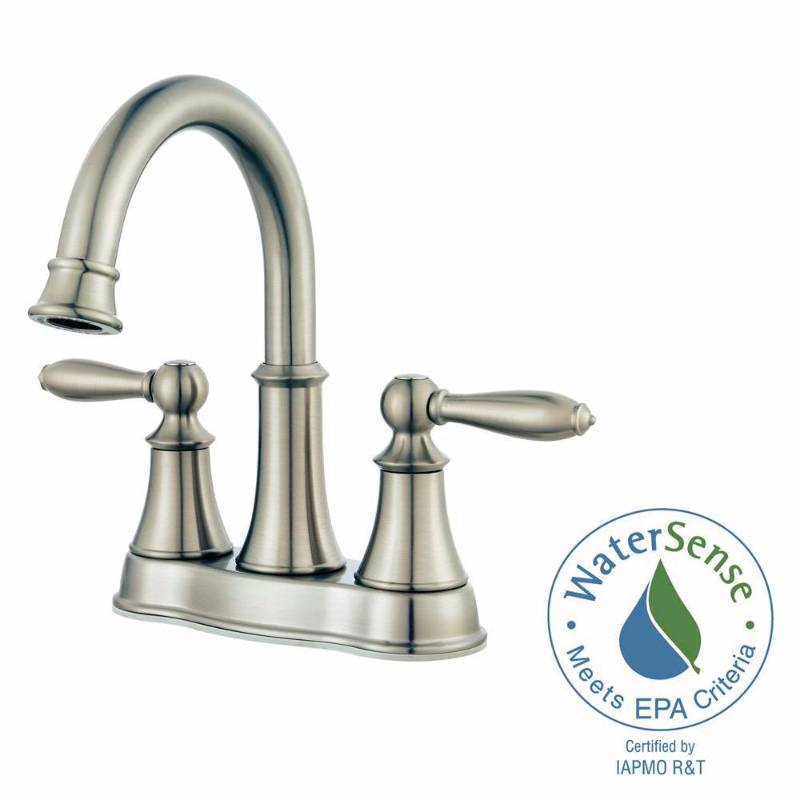 lot 925 image: Courant 4 in. Centerset 2-Handle Bathroom Faucet in Brushed Nickel
