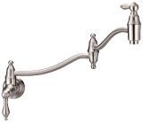 lot 942 image: Danze D205040SS Fairmont Single Handle Wall Mount Pot Filler, Stainless Steel