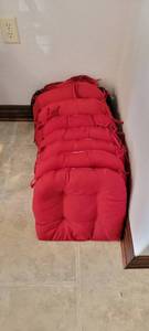 lot 112 image: 8 Red Seat Cushions and 1 Black Seat Cushion