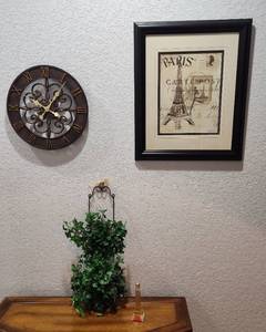 lot 135 image: Paris Decor, Clock and Faux Plant