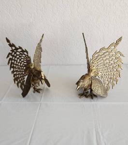 lot 136 image: Brass Roosters
