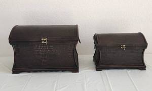 lot 147 image: Large Decorative Storage Boxes