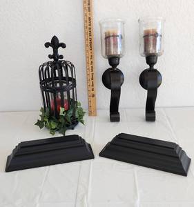 lot 151 image: Metal Wall Sconces, Wall Shelves and Decorative Metal Decor