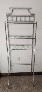 lot 190 image: Chrome Toilet Bathroom Saver Shelf - 23 x 11 x 69