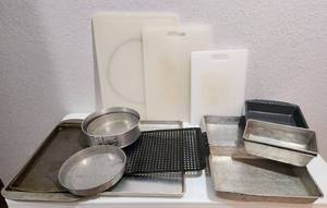 lot 234 image: Cutting Boards and Baking Pans