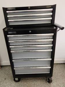 lot 448 image: Performax 9 Drawer Rolling Toolbox - 30 with Handle x 18 x 49