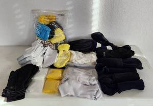 lot 281 image: Mens Socks, Ponchos, Fanny Pack, Gloves and Handkerchiefs