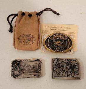lot 307 image: Kansas Belt Buckles