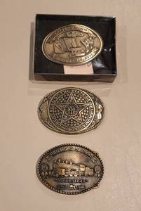 lot 317 image: Desert Storm, Oklahoma and Railroad Belt Buckles