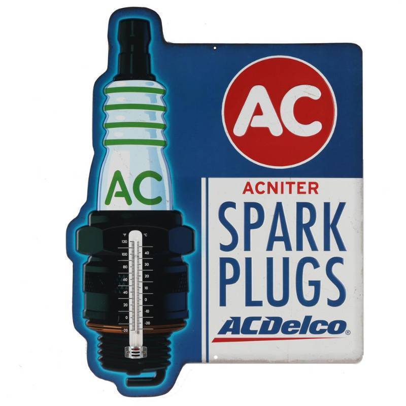 lot 4 image: Ac Delco Embossed Metal Thermometer