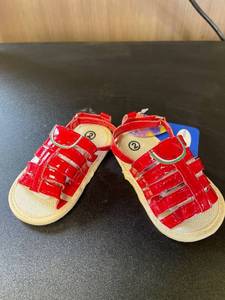 lot 371 image: BabyToddler Red Watermelon Sandals - Size 2