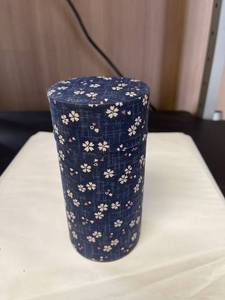 lot 383 image: Fabric Covered Tin Tea Container - 5 oz.