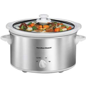 lot 28160 image: Hamilton Beach 4 Quart Oval Kitchen Countertop Slow Cooker Model# 33140V