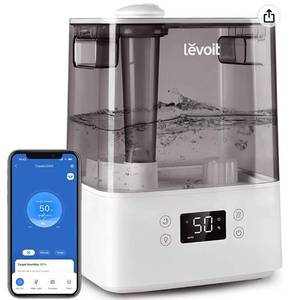 lot 28167 image: LEVOIT Humidifier for Bedroom Large Room Home, 6L Cool Mist Top Fill Essential Oil Diffuser