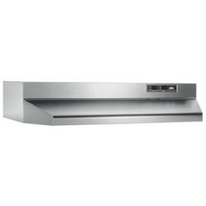 lot 28169 image: Broan-NuTone 403004 Insert 30-inch Under-Cabinet Convertible Range Hood with 2-Speed Exhaust Fan and Light, Stainless Steel