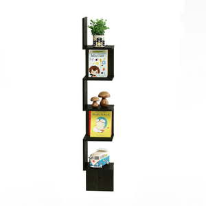 lot 28194 image: Furinno 5 Tier Wall Mount Floating Corner Square Shelf FR16123EX