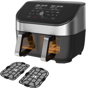 lot 28195 image: Instant - 8Qt Vortex Plus Dual Basket Air Fryer SS - Stainless Steel
