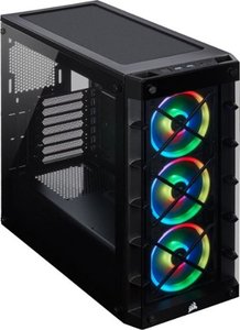 lot 28205 image: CORSAIR - iCUE 465X RGB ATX Mid-Tower Smart Case - Black