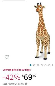 lot 28206 image: Melissa & Doug Giant Giraffe - Lifelike Stuffed Animal (over 4 feet tall)