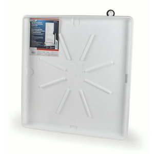 lot 28229 image: Camco Washing Machine Drain Pan with PVC Fitting - Measures 30 OD x 28 White (20762)