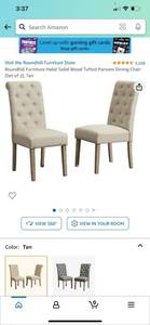 lot 28238 image: Roundhill Furniture Habit Solid Wood Tufted Parsons Dining Chair