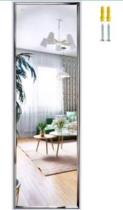 lot 56864 image: PETAFLOP 14x48 Inch Full Length Mirror Wall Mounted or Over The Door Hanging, Large Body Mirror with Rectangular Framed for Bedroom Bathroom Living Room Decor, White
