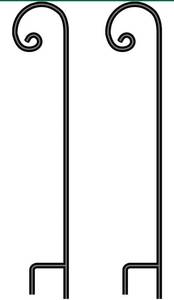 lot 56871 image: BEAU JARDIN 2 Pack Shepherd Hook 65 inch Tall 12 inch Thick Premium Solid Metal Nonhollow Shepards Pole for Outdoor Plants Bird Feeder Lanterns Stand Garden Hanger Light Wedding Heavy Duty SH651