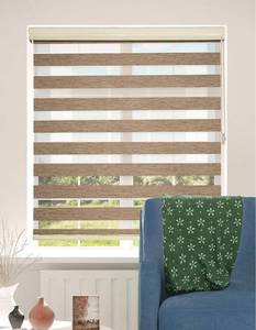 lot 56928 image: SHADESU Custom Blinds for Window Dual Layer Roller Zebra Sheer Shades & Blinds Light Filtering Window Treatments Privacy Light Control ( Maxium Height 72inch) (Brown Color) (Width 33inch)