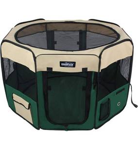 lot 56955 image: retails for 99.00 EliteField 2-Door Soft Pet Playpen, Exercise Pen, Multiple Sizes and Colors Available for Dogs, Cats and Other Pets (62 x 62 x 36H,