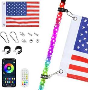 lot 56959 image: Ehaho 4FT LED Whip Lights for UTV, Whip Lights with App & Remote Control, Spiral RGB Chasing Lighted Antenna Whips, Music UTV Whip Light for ATV, RZR, Can-Am, SXS, Polaris, Offroad Truck, Boat ��1 PC��