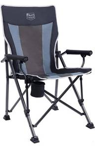 lot 56967 image: Timber Ridge Camping Chair 400lbs Folding Padded Hard Arm Chair High Back Lawn Chair Ergonomic Heavy Duty with Cup Holder, for Camp, Fishing, Hiking, Outdoor, Carry Bag Included