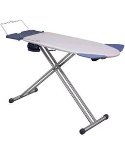 lot 56991 image: retails for 170.00 Mabel Home Extra-Wide Ironing Pro Board with Shoulder Wing Folding, 8 Feature, with  Extra Cover