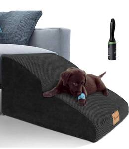 lot 56995 image: retails for 65.99 Topmart High Density Extended Foam Dog Ramp&Steps 2 Tiers,11.8 High,Non-Slip Dog Stairs,Soft Foam Dog Ladder with Waterproof Cover,Best for Dogs Injured,Older Cats,Pets with Joint Pain