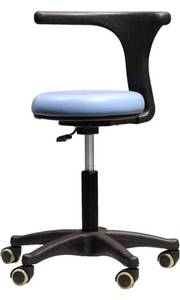 lot 57000 image: Adjustable Saddle Stool Chairs with Backrest, Medical Dental Saddle Stool Dentist Ergonomic Chair with 360 Rotating Lift Chair PU Leather Super Soft Cushion, Black