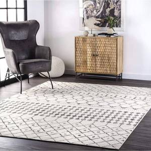 lot 57013 image: Retail $150 nuLOOM Zola Geometric Moroccan Area Rug, 9 ft x 12 ft, Grey