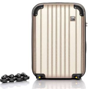 lot 57040 image: Take OFF Luggage 18 inch Hardshell Carry On Suitcase that Converts into Underseater Luggage with Removable Spinner Wheels for Airline Personal Item Use Requirements, 18 x 14 x 8 Inches - Champagne