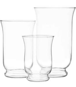 lot 57049 image: Hurricane Pillar Candle Holder, Clear Glass Flower Vase, Terrarium Succulent Planter, Decorative Centerpiece for Home or Wedding 3 Pc Set, 5, 8 10