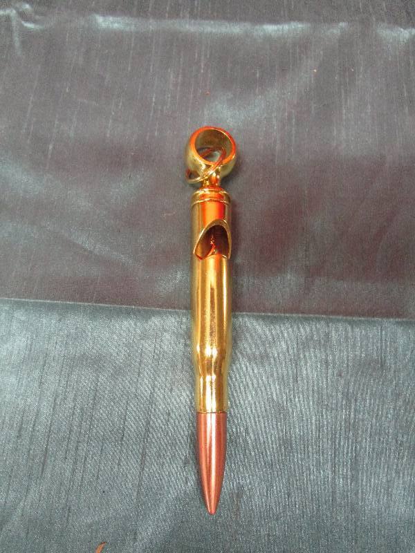 lot 8223 image: Brass Round faux wine bottle opener